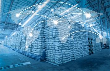 Global network coverage world for Distribution of goods in warehouse process for Logistic Import